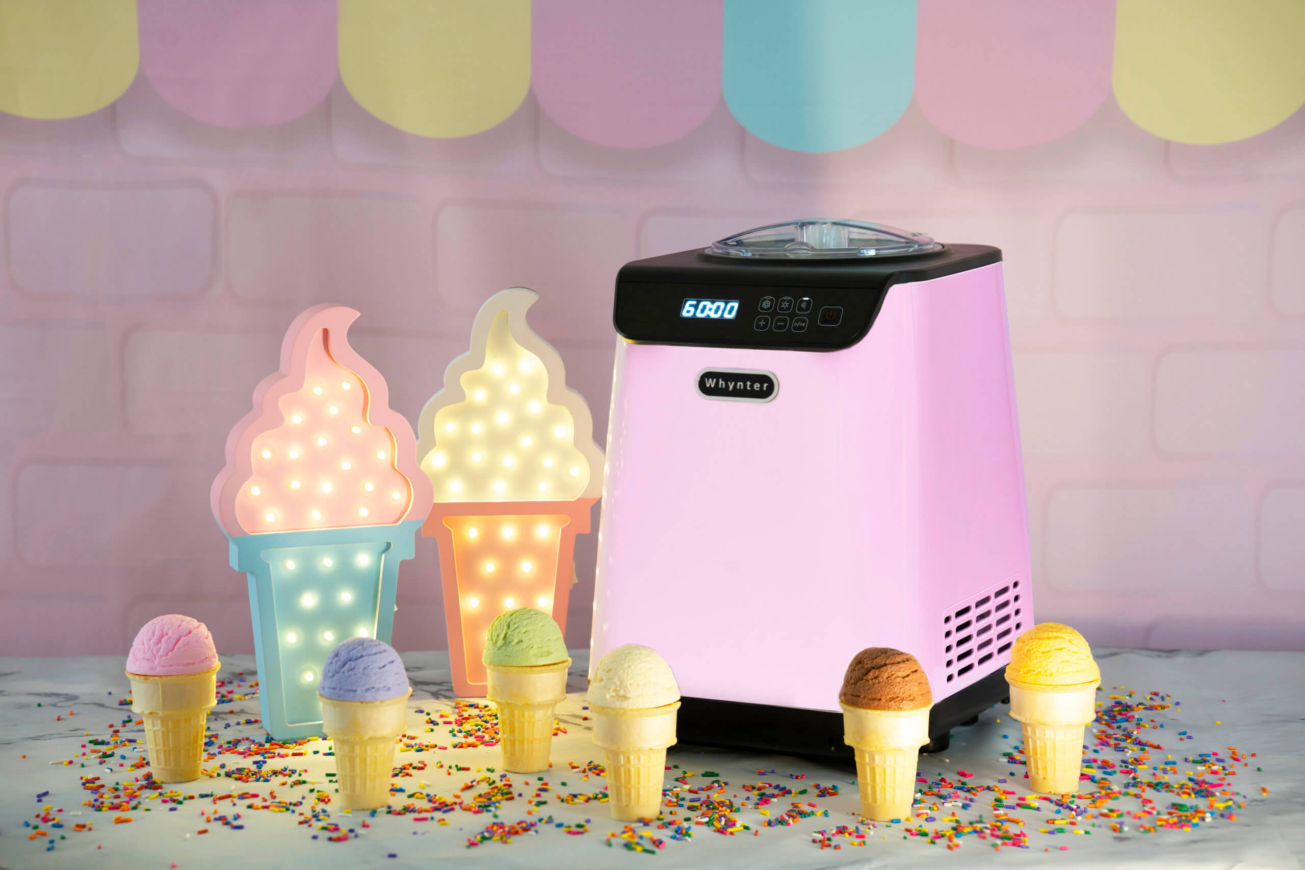 Ivation Automatic Ice Cream Maker Machine, No Pre-freezing Necessary with  Built-in Compressor, Stainless Steel Gelato Maker, LCD Screen, Digital