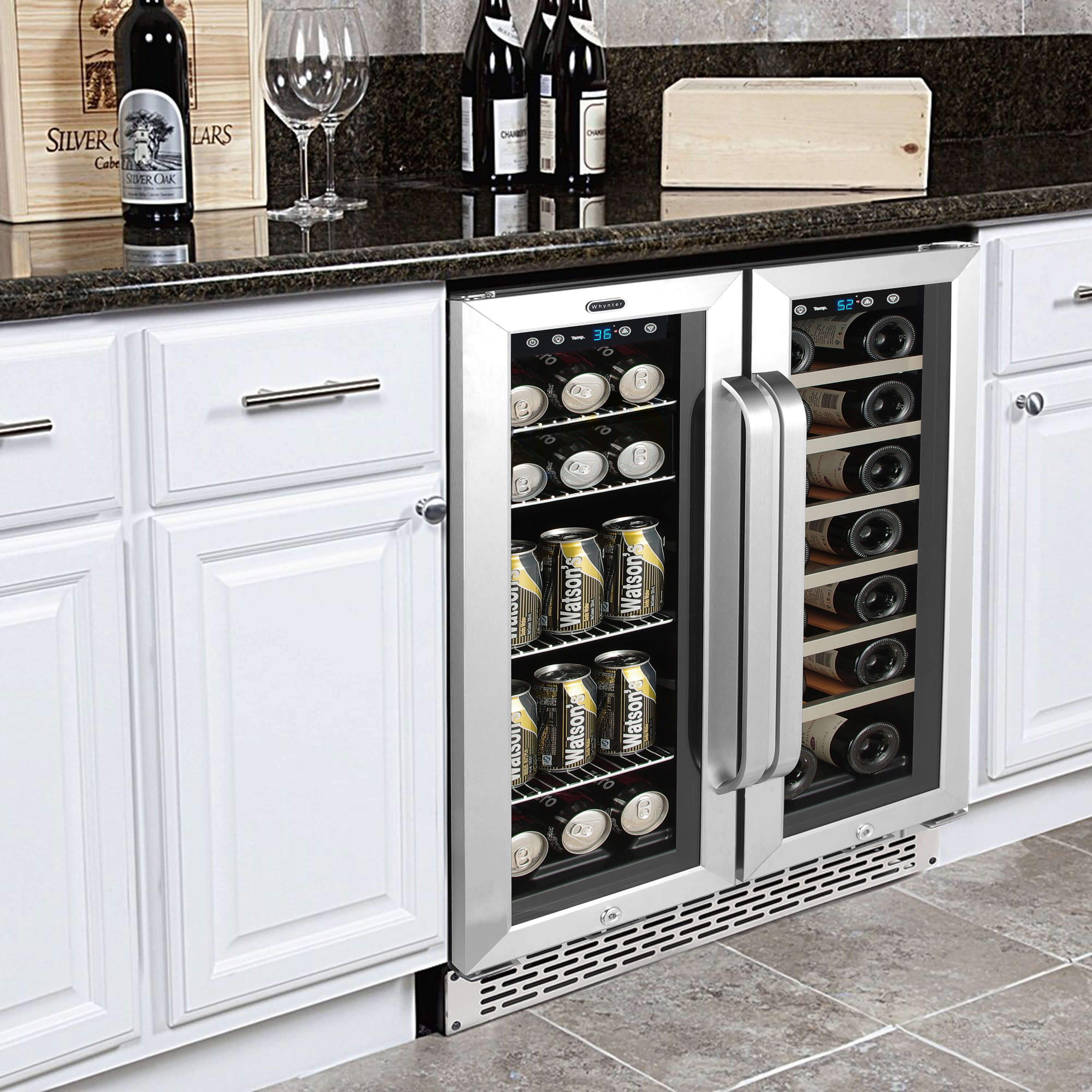 BWB2060FDS Whynter 24″ BuiltIn French Door Dual Zone 20 Bottle Wine