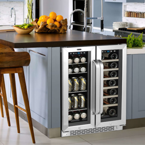 built in wine fridge small