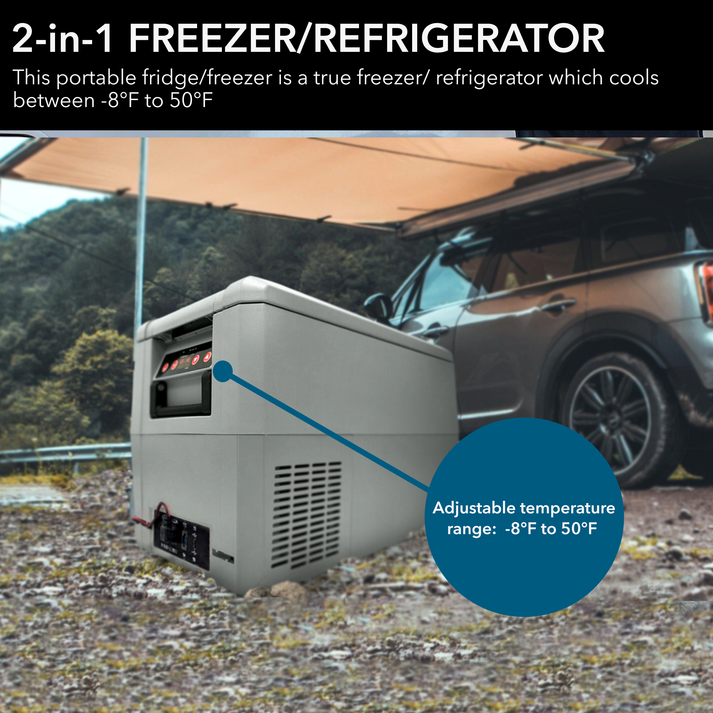 BODEGA 12 Volt Car Refrigerator, 9 Quart (8L) Small Car Fridge, Portable  Refrigerator (5 -68 ), 12/24V DC for Outdoor, Travel, Camping, Vehicles