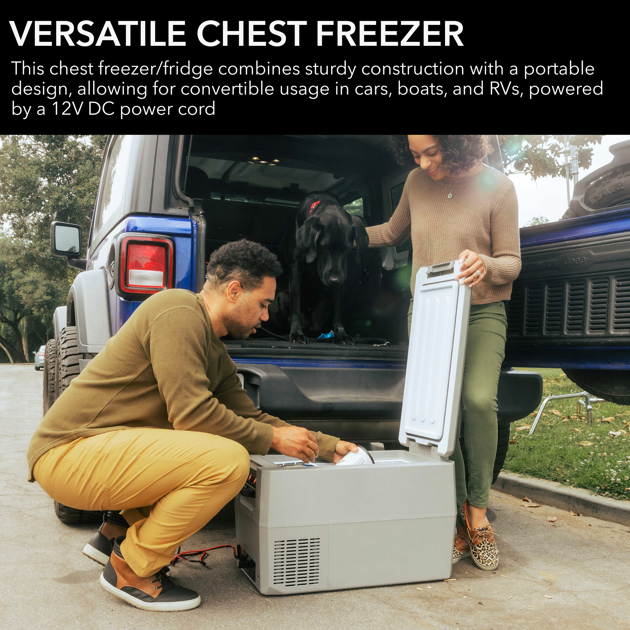 Portable Travel Refrigerator Freezer - Large Mini Fridge with (2) Temp  Controlled Zones - Includes Dual Power For Camping, Boating, Traveling