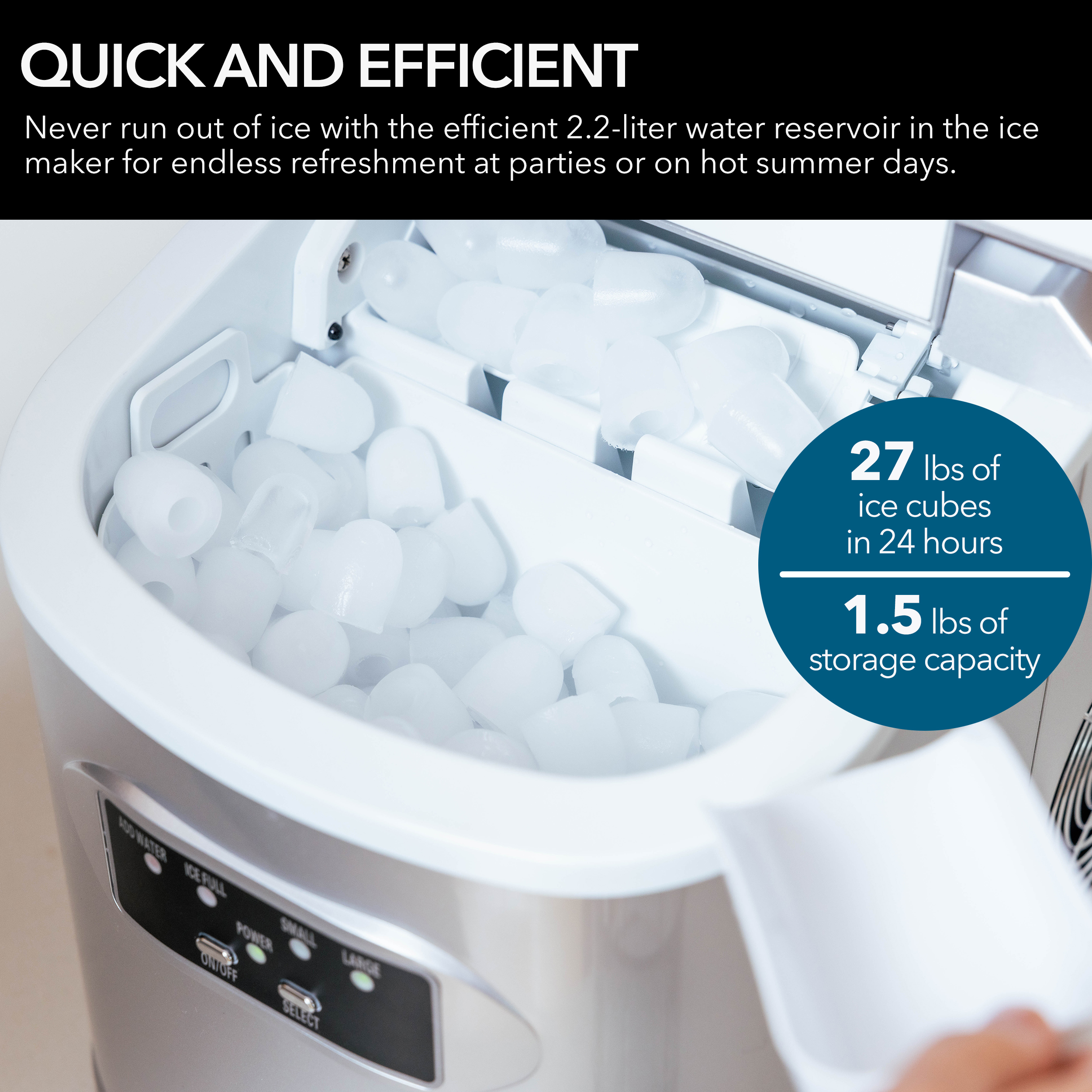 Portable Dual Size Countertop Ice Machine - Iceman Ice Maker