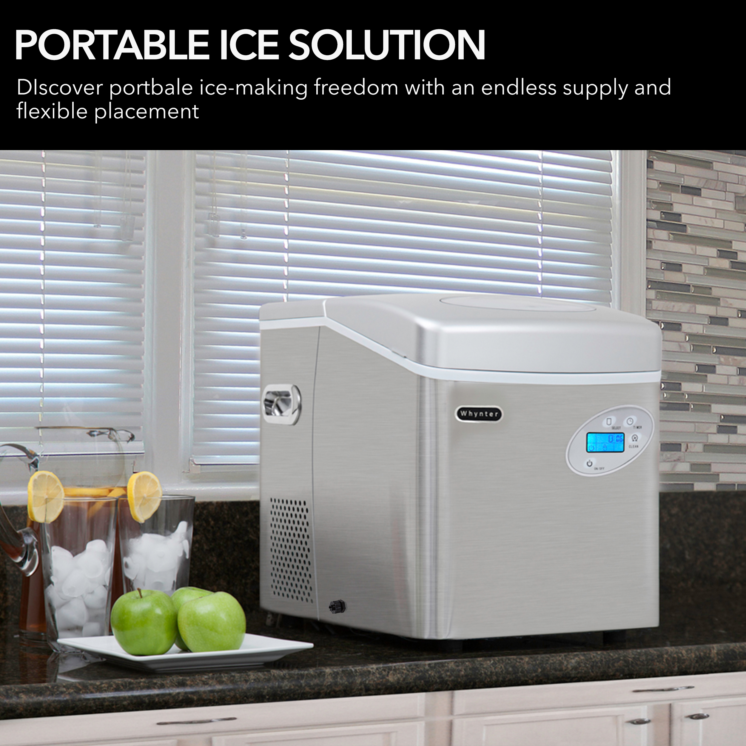 Whynter Portable Ice Maker (Stainless Steel, 49 lb)