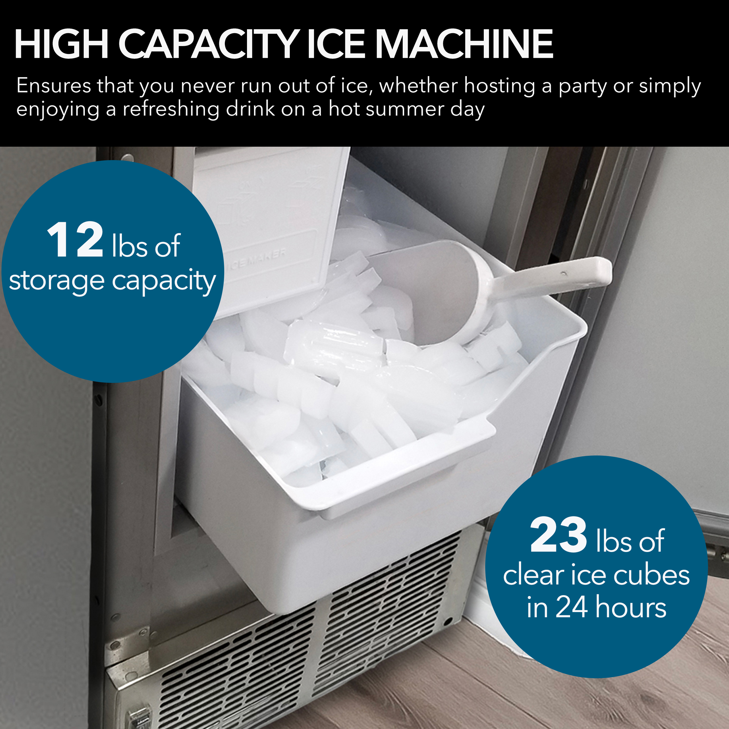 Commercial Ice Machine on Clearance, Segmart Freestanding Built-In Sta –  SEGMART