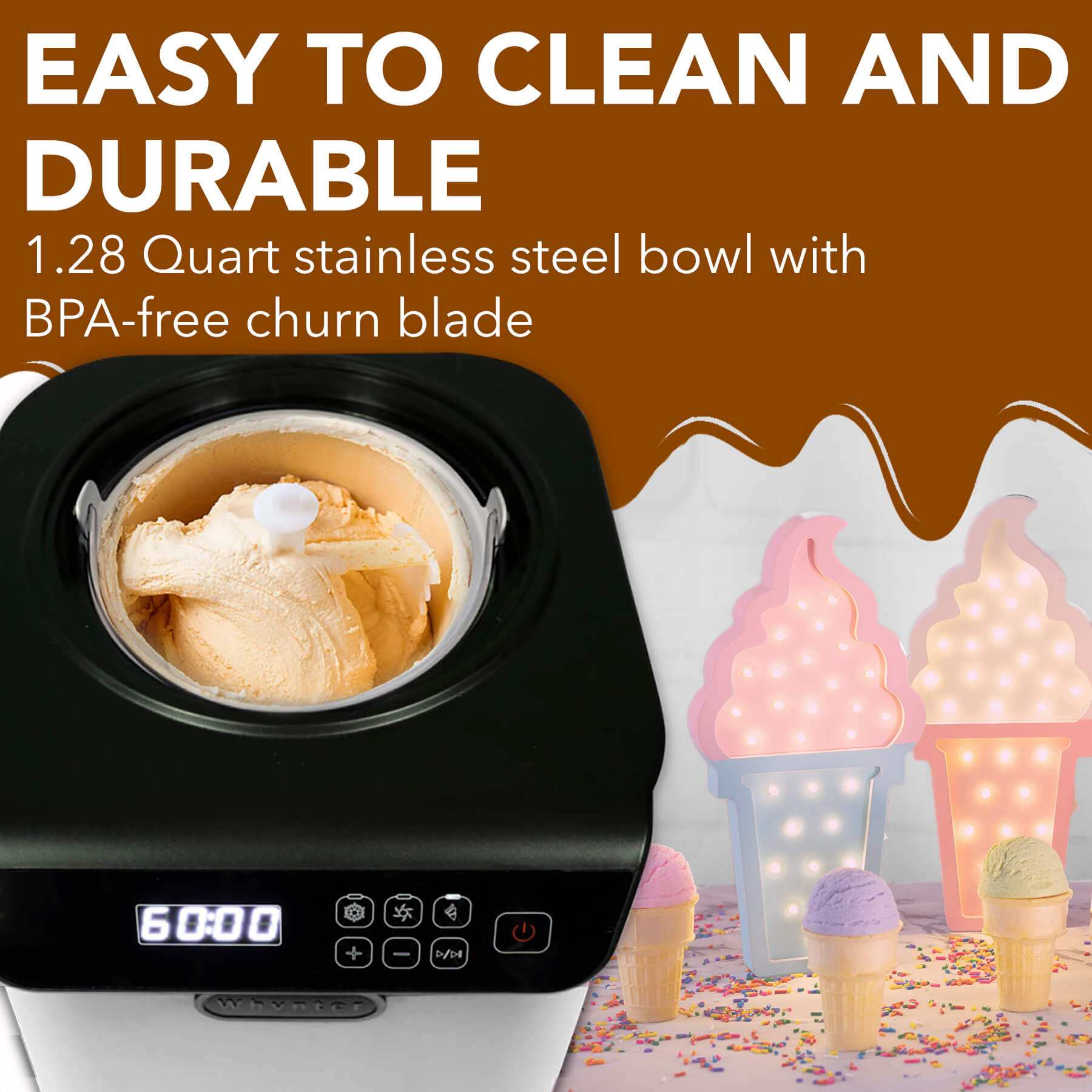 Ice Cream Makers, Fully Automatic Mini Fruit Soft Serve Ice Cream Machine  Simple One Push Operation, Great for Making Healthy Soft Serve Sherbet