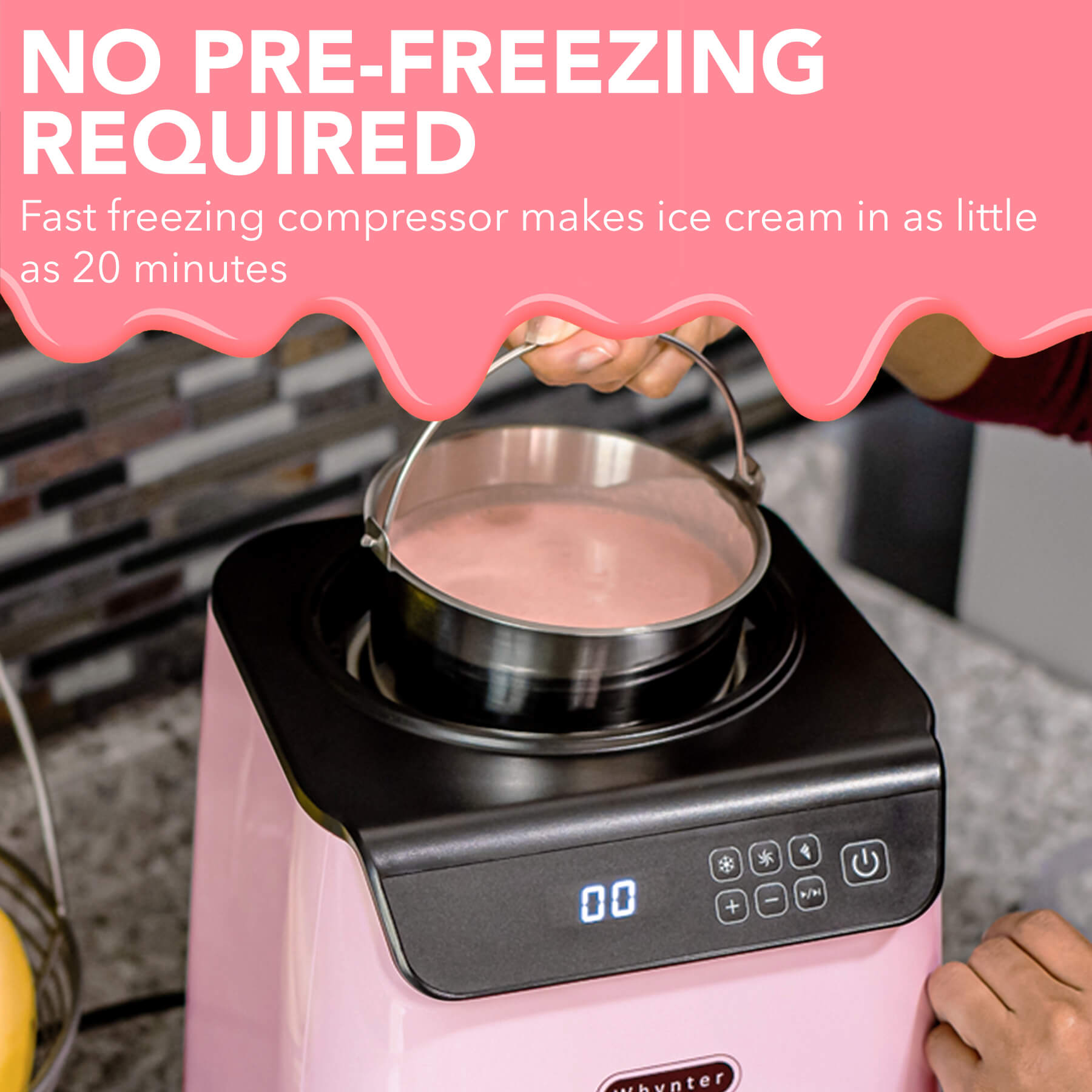 Whynter Limited Edition Pink Compressor Ice Cream Maker