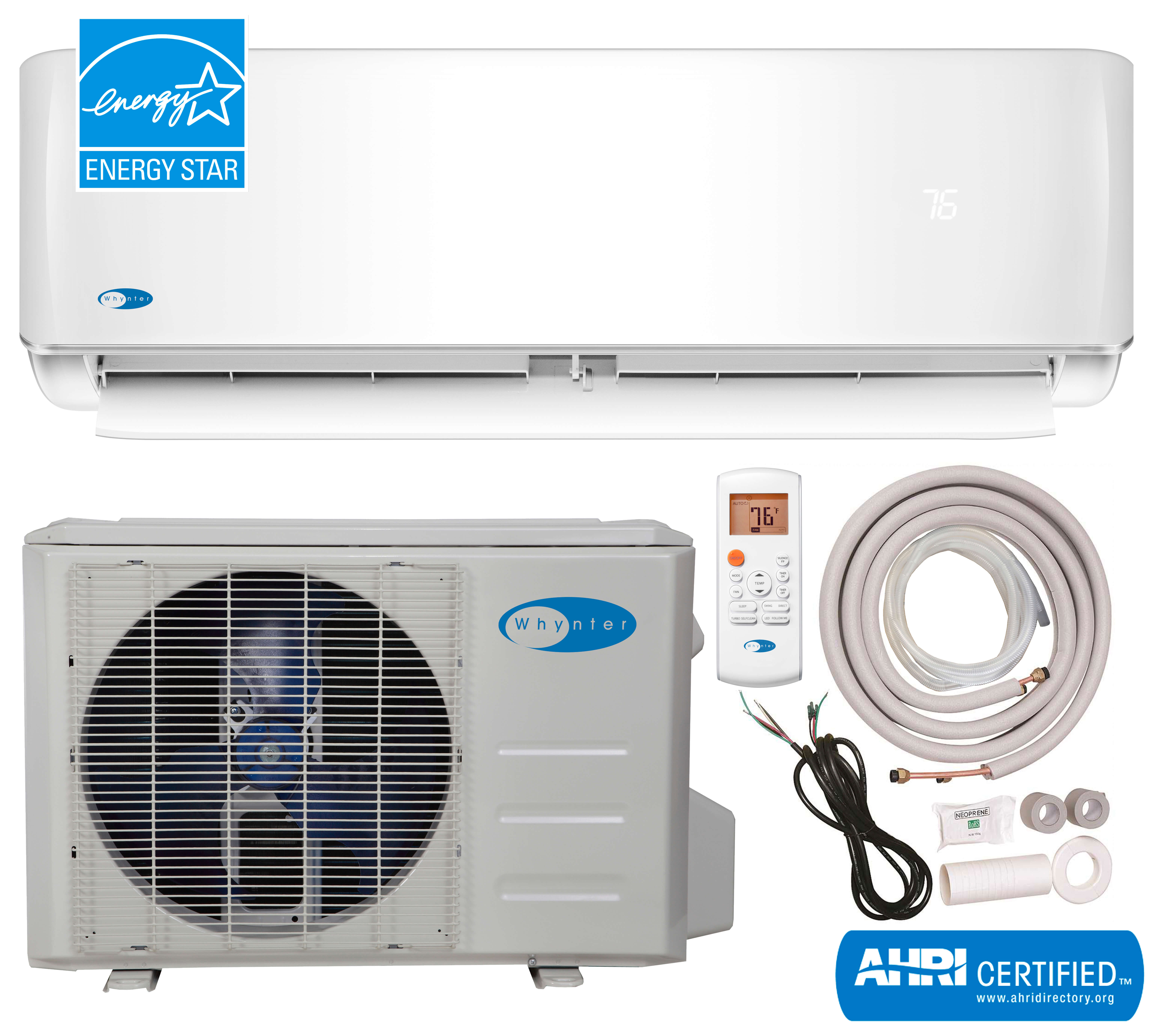 MSFS-012H11522-01ES Whynter EnergyStar Mini Split Inverter Ductless Air