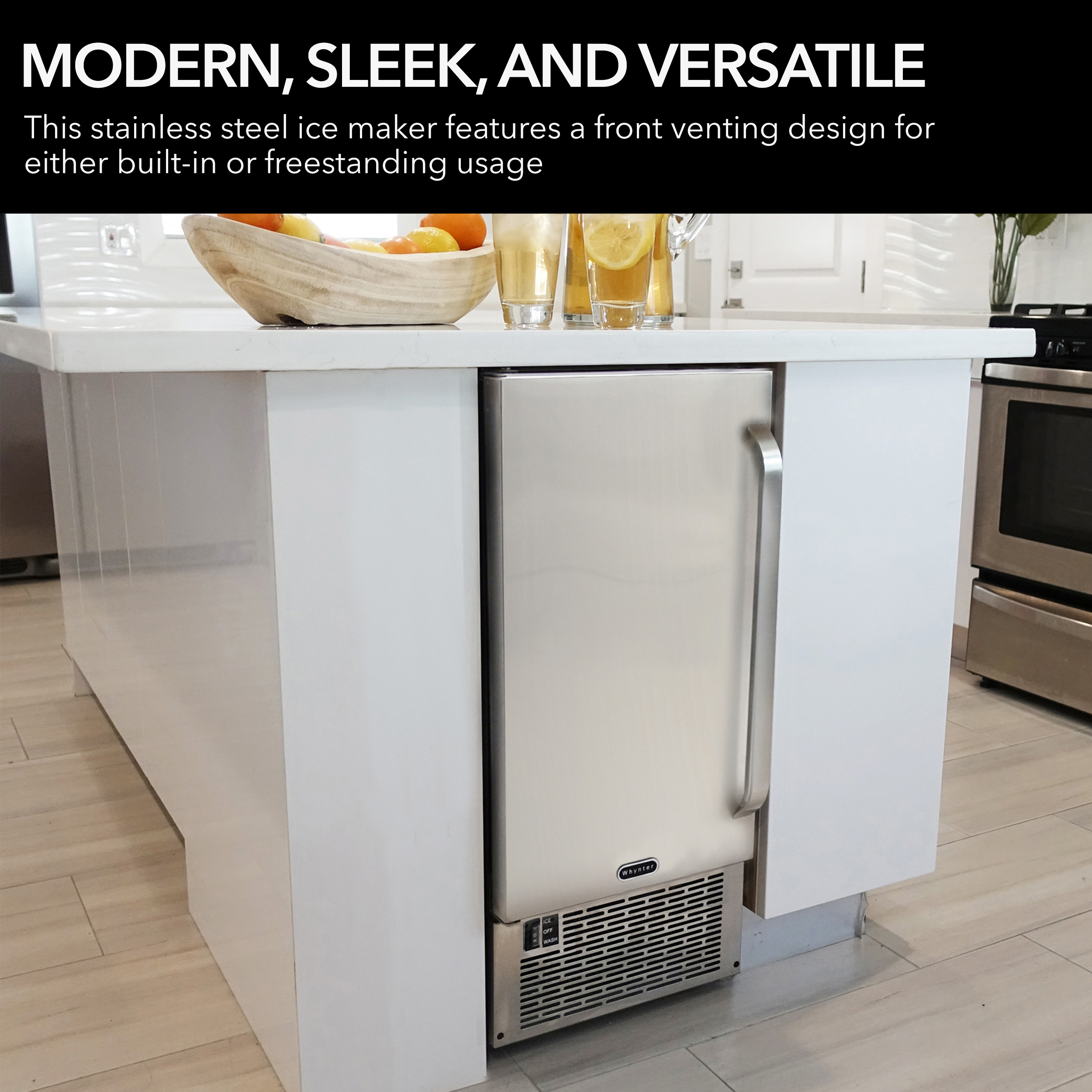 Built-in Commercial Ice Maker Stainless Steel Restaurant Ice Cube