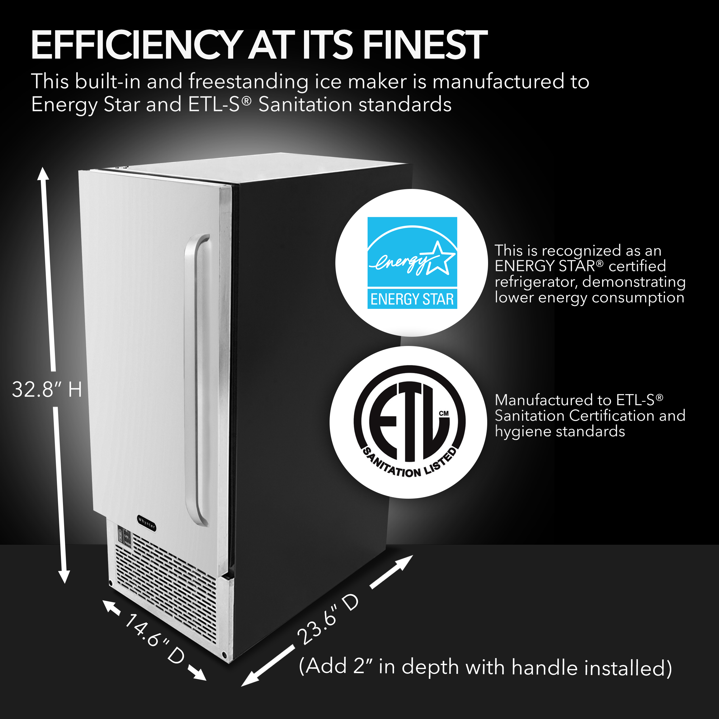 Whynter UIM-501SS Stainless Steel Built-In Clear Ice Maker