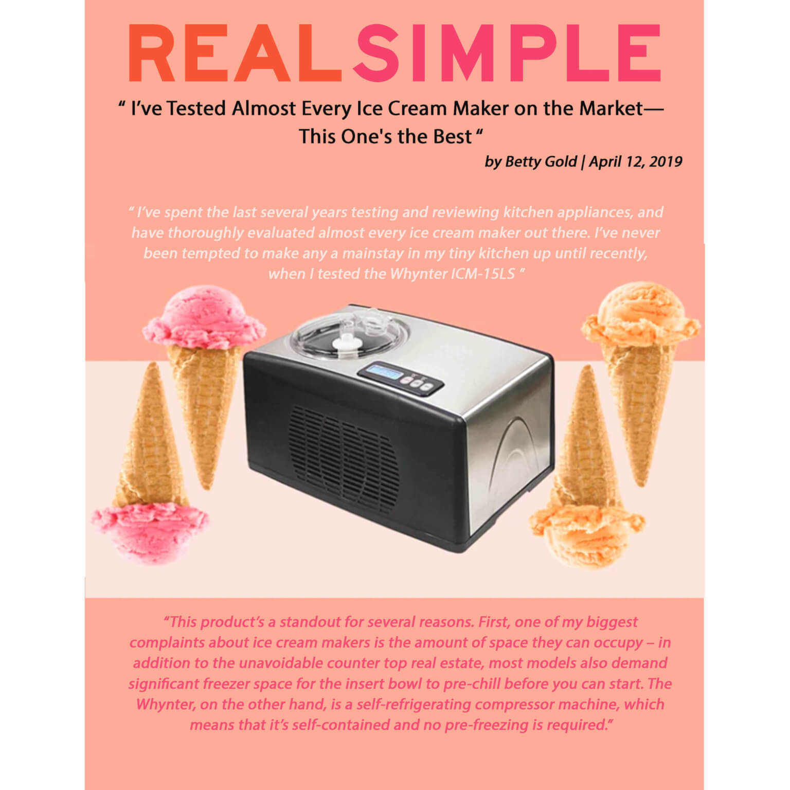 Ice Cream Maker Upgrade Your Lifestyle Whynter
