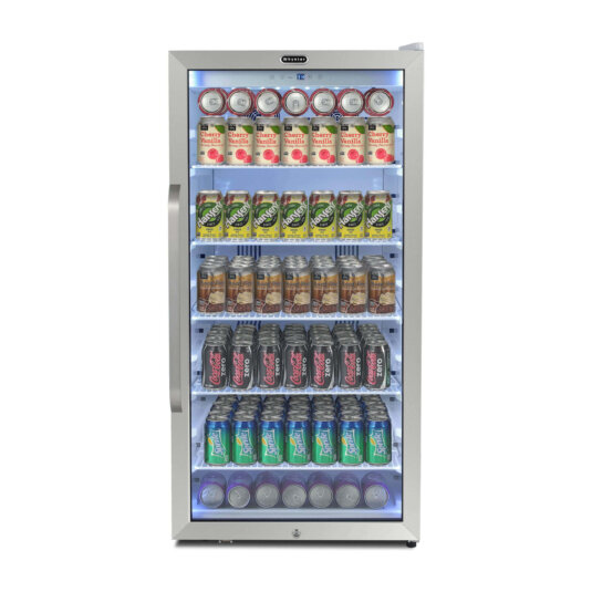 Stainless Steel Commercial Beverage Merchandiser Refrigerator