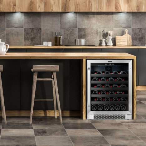 Stainless Steel Wine Refrigerator With Reversible Door