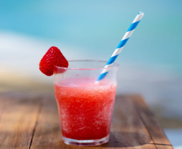 a homemade strawberry daiquiri