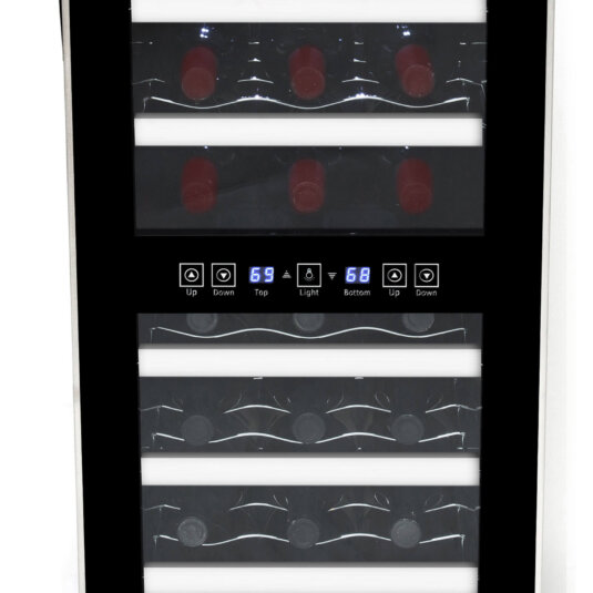 Twentyfour Bottle Dual Zone Touch Control Stainless Trim Wine Cooler